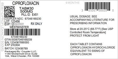 Label (69367 386 05 Ciprofloxacin 500mg 67046 1692 30)